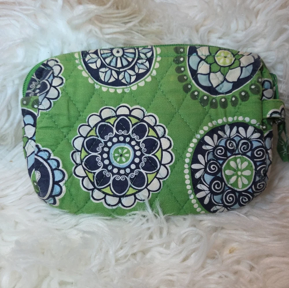 Vera Bradley Cupcakes Green Cosmetic Travel Bag